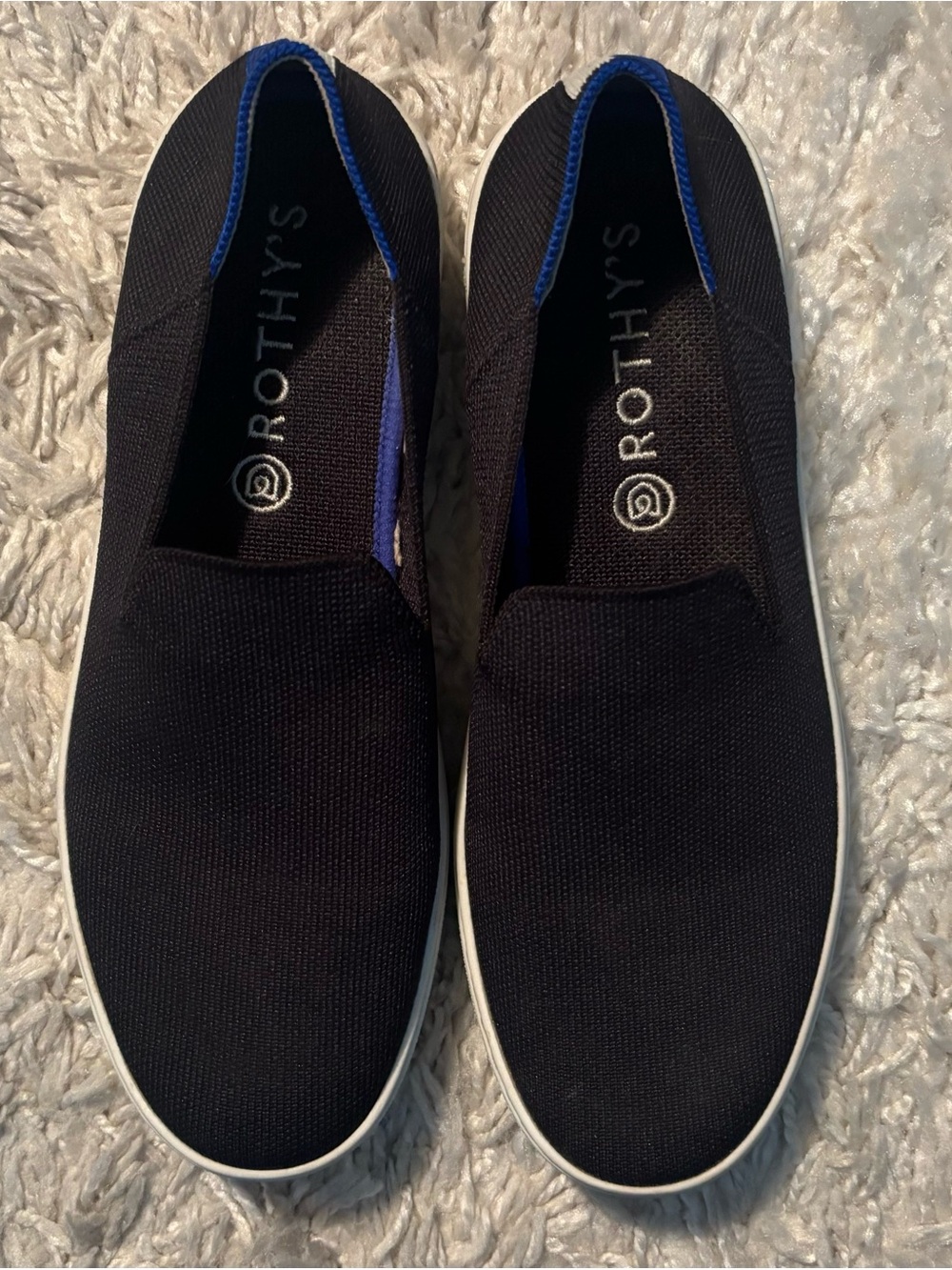Rothy’s Shoes Womens 9 Navy Blue Knit The Original Slip On Sneakers Rothys